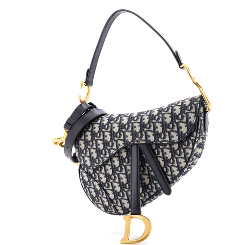 Saddle Handbag with Strap Oblique Canvas Medium