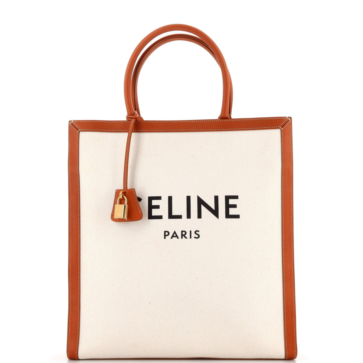 Celine CELINE Vertical Cabas Tote Canvas with Leather Large