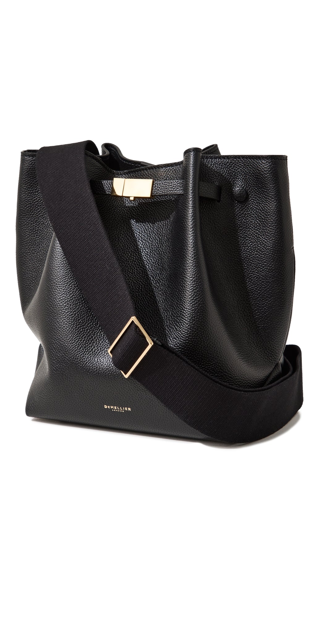 Demellier New York Bucket Bag black small grain One Size