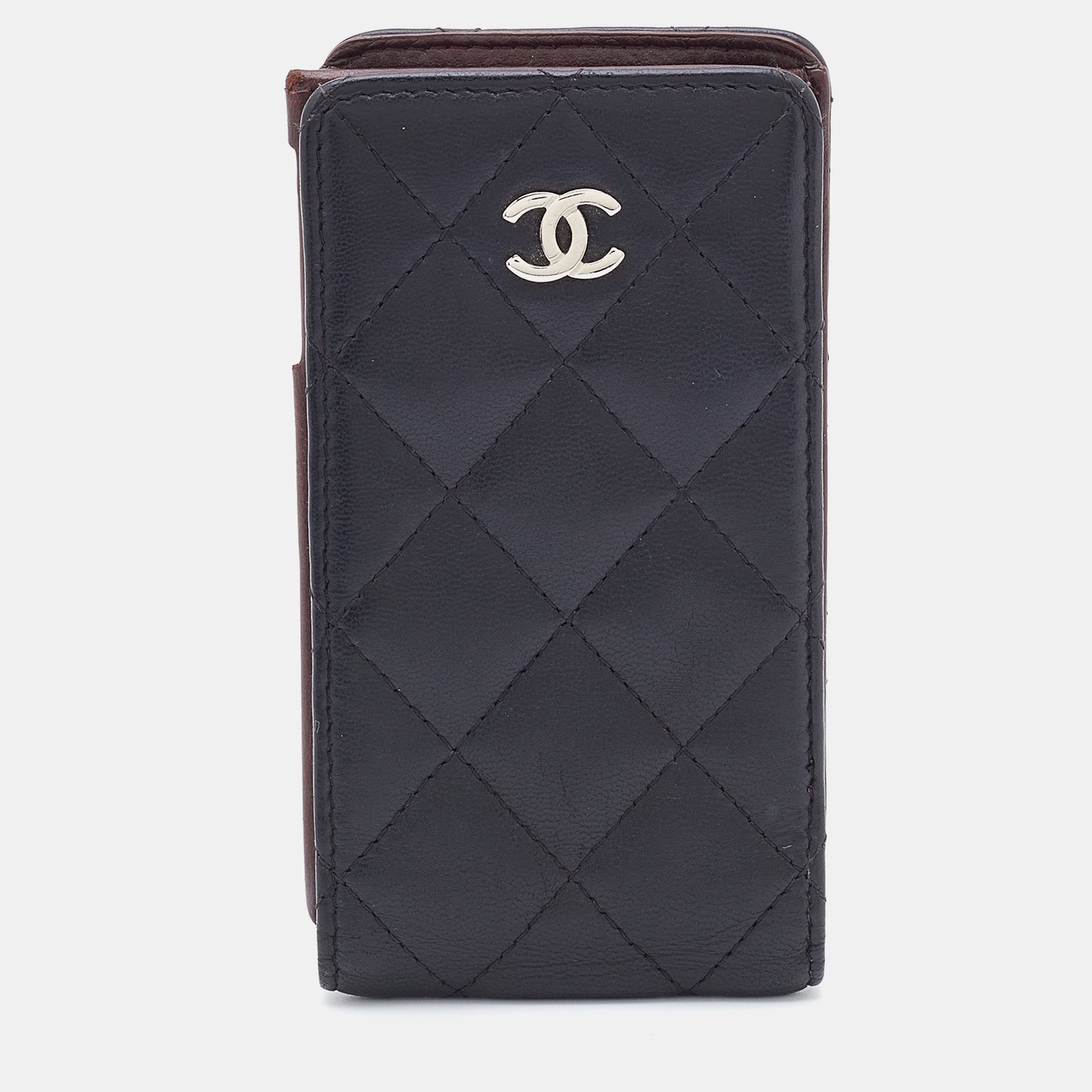 Chanel CC-Hülle für iPhone 4/5 aus gestepptem Leder in Schwarz