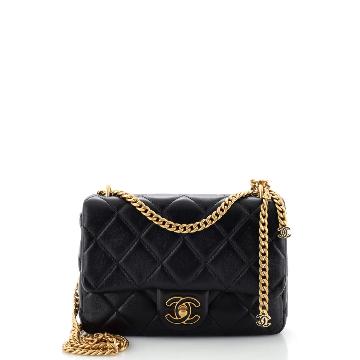 Chanel CHANEL Pending CC Square Flap Bag Quilted Lambskin Small
