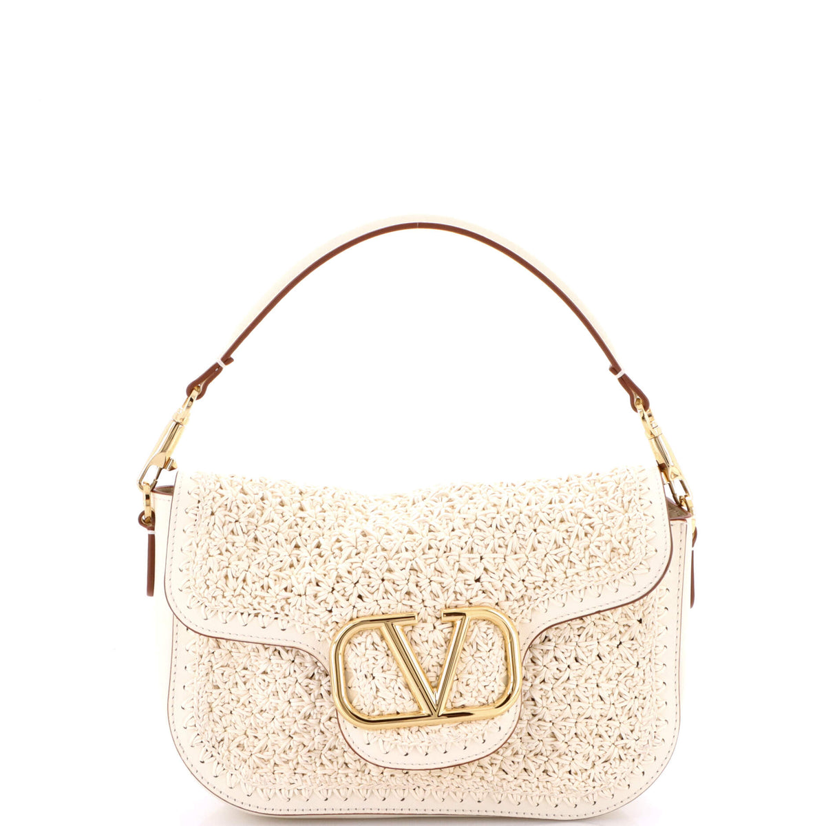 Valentino VALENTINO GARAVANI VLogo All Time Flap Shoulder Crochet Leather