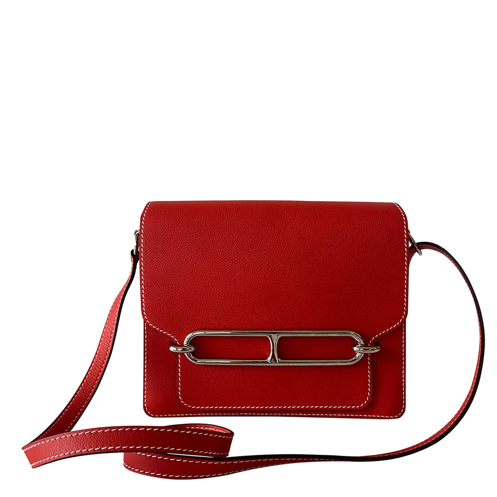 Hermès Red Leather Sac Roulis 23 Shoulder Bag
