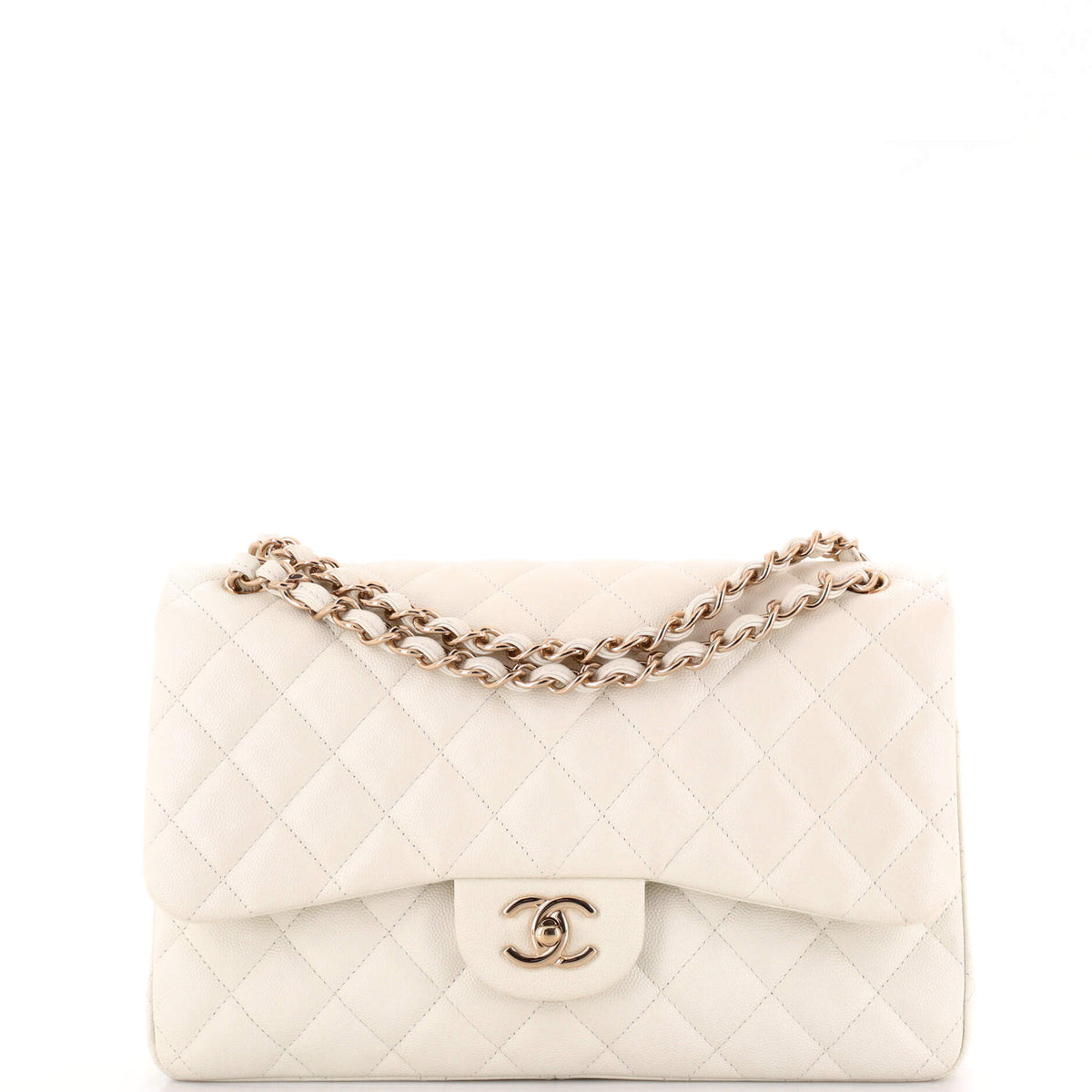 Chanel CHANEL Classic Double Flap Bag Quilted Caviar Jumbo