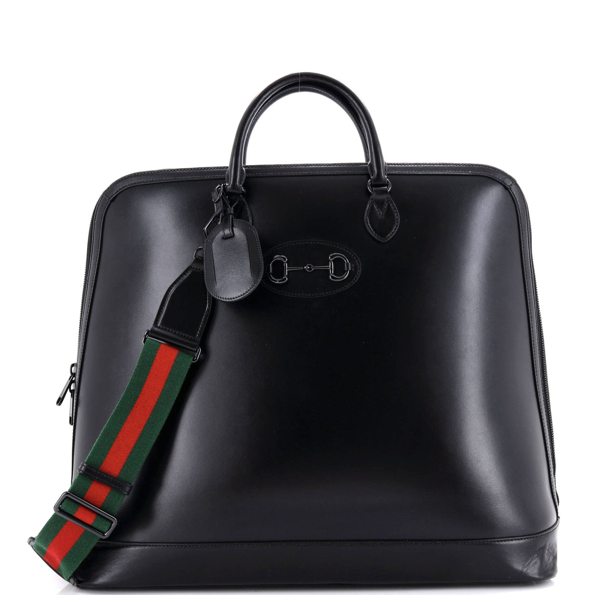 Gucci GUCCI Horsebit 1955 Web Duffle Bag Leather Large