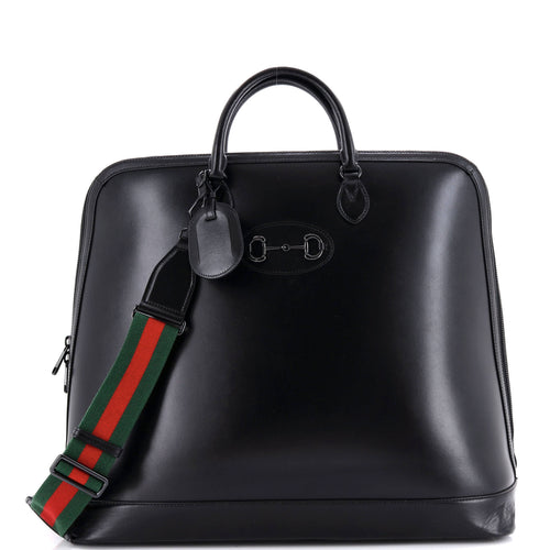 GUCCI Horsebit 1955 Web Duffle Bag Leather Large