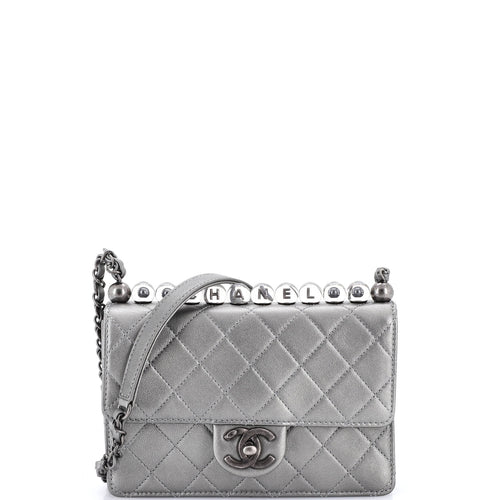 CHANEL Chic Pearls Flap Bag Quilted Goatskin with Acrylic Beads Small