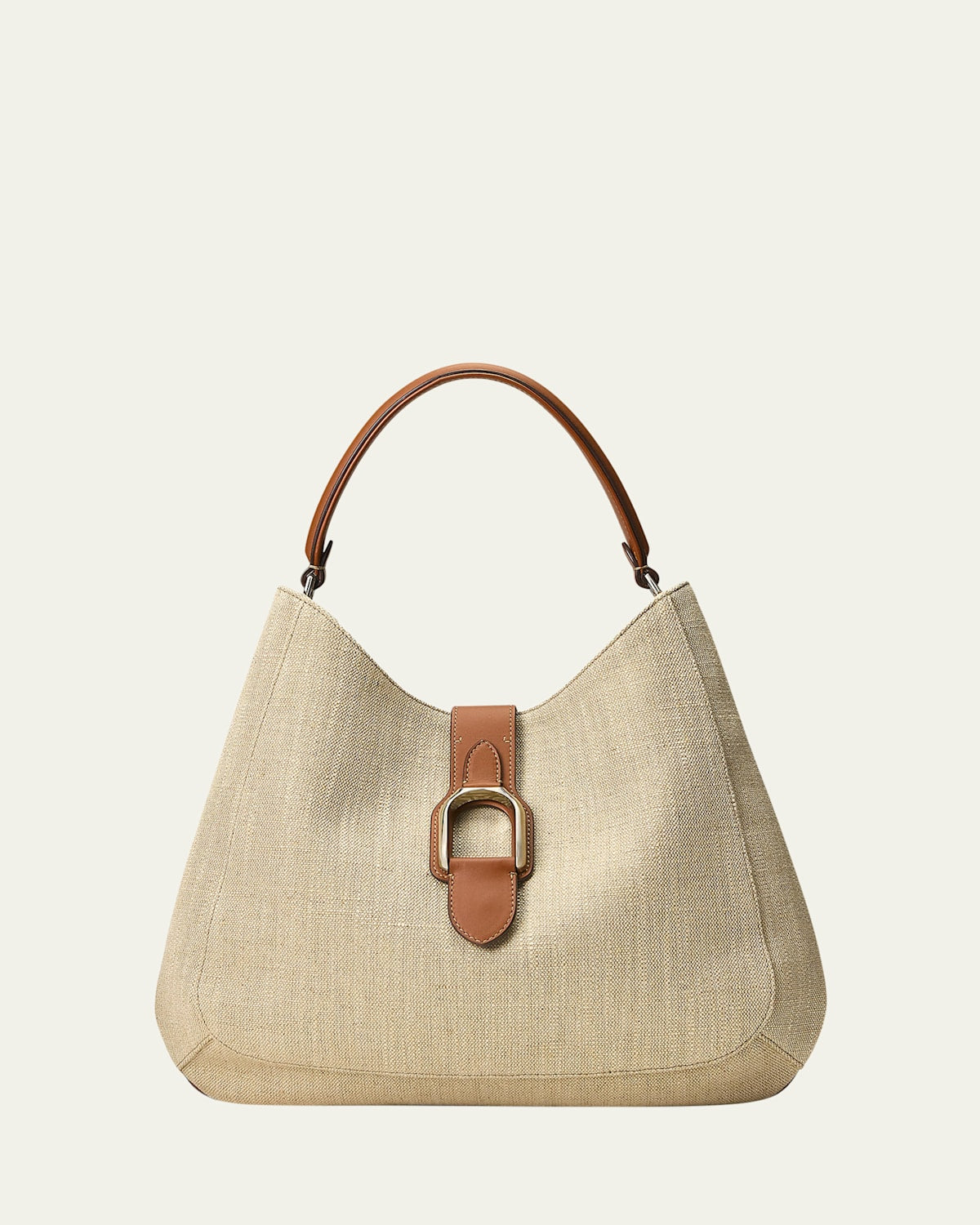 Ralph Lauren Welington Medium Woven Linen Shoulder Bag
