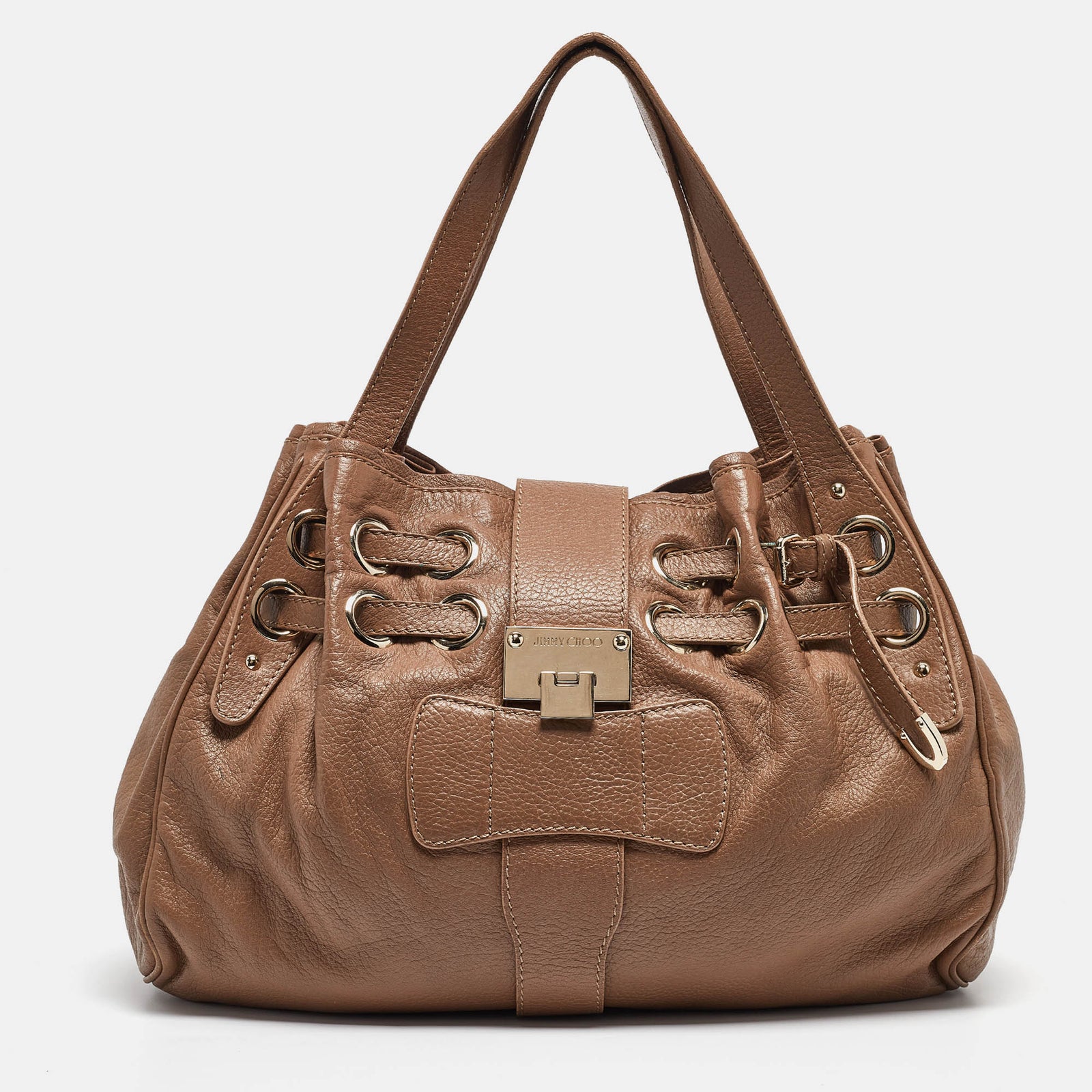 Jimmy Choo Brown Leather Ramona Shoulder Bag