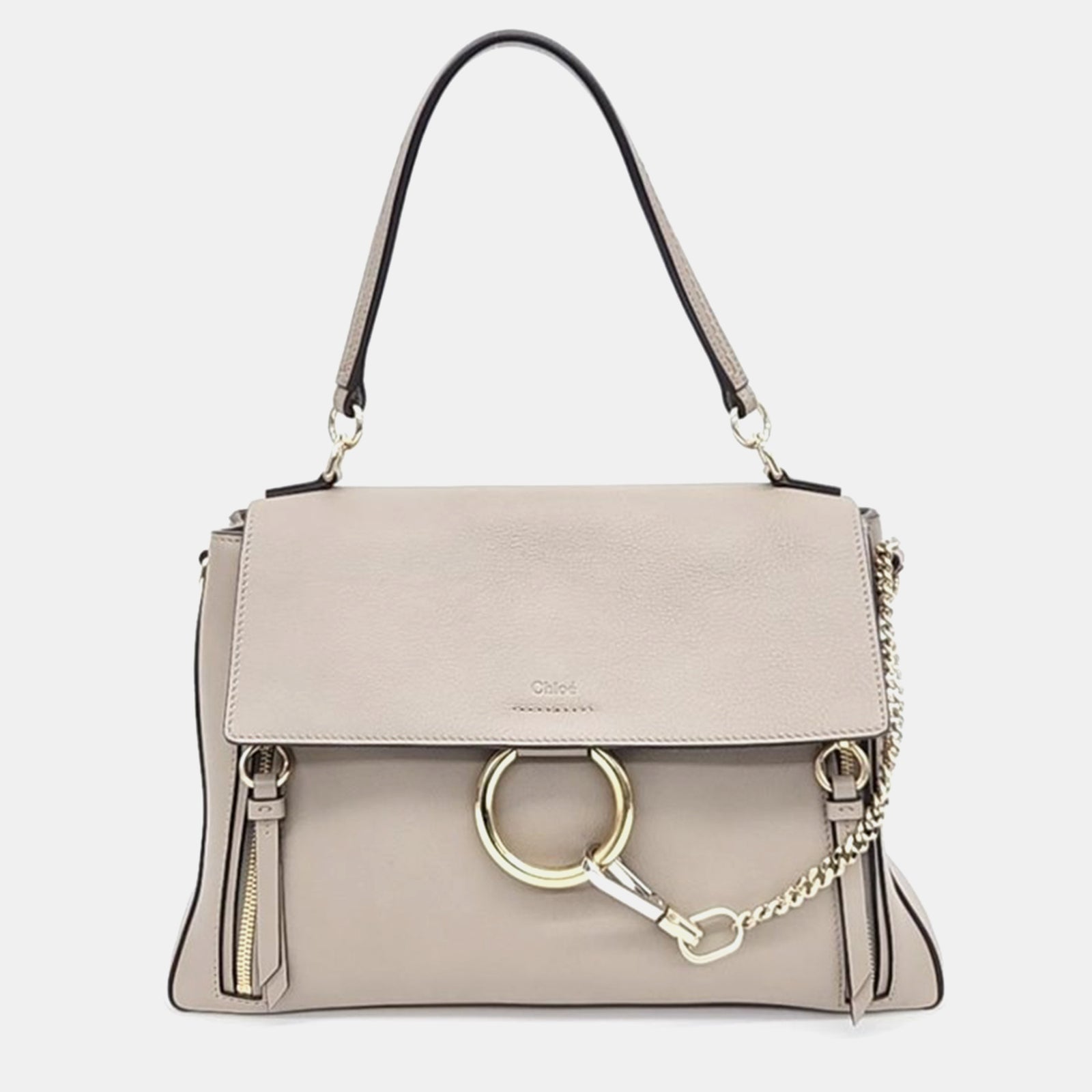 Chloe Mocha Leather Medium Faye Shoulder Bag