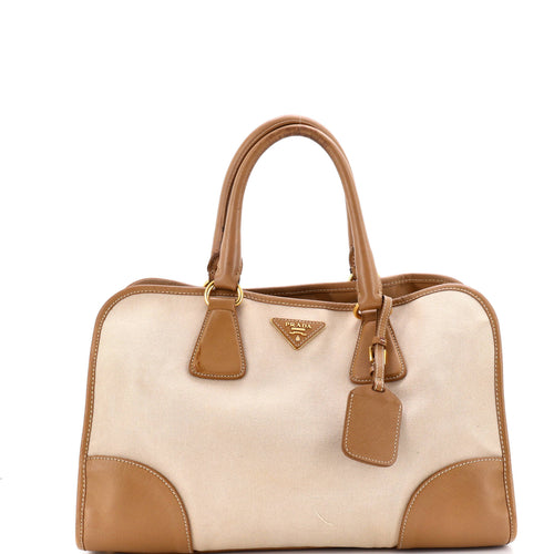 PRADA Convertible Tote Canvas and Saffiano Leather Large
