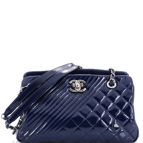 CHANEL Coco Boy Tote Quilted Patent Medium