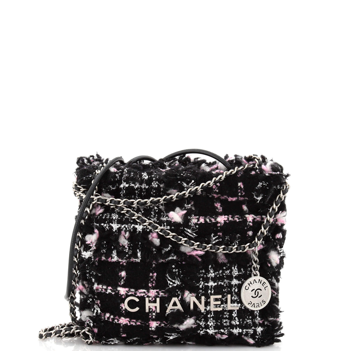 Chanel CHANEL 22 Chain Hobo Quilted Tweed Mini