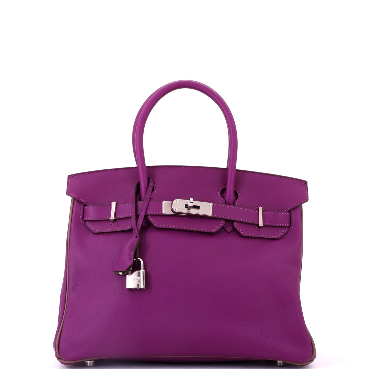 Herm?s Birkin Handbag Bicolor Swift with Palladium Hardware 30