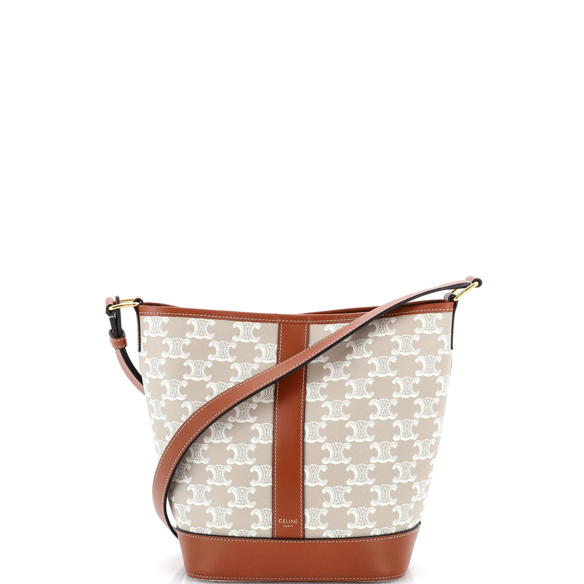 Celine CELINE Bucket Bag Triomphe Coated Canvas Small