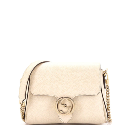 GUCCI Interlocking Chain Crossbody Bag Leather Small