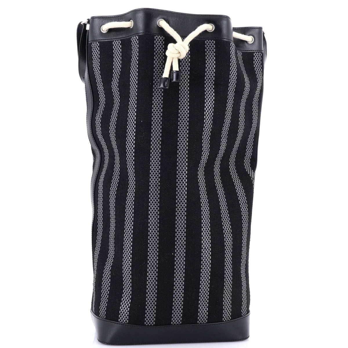 Saint Laurent Sport Bucket Bag Striped Canvas and Leather