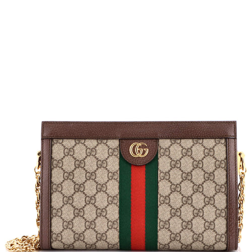 GUCCI Ophidia Chain Shoulder Bag GG Coated Canvas Small