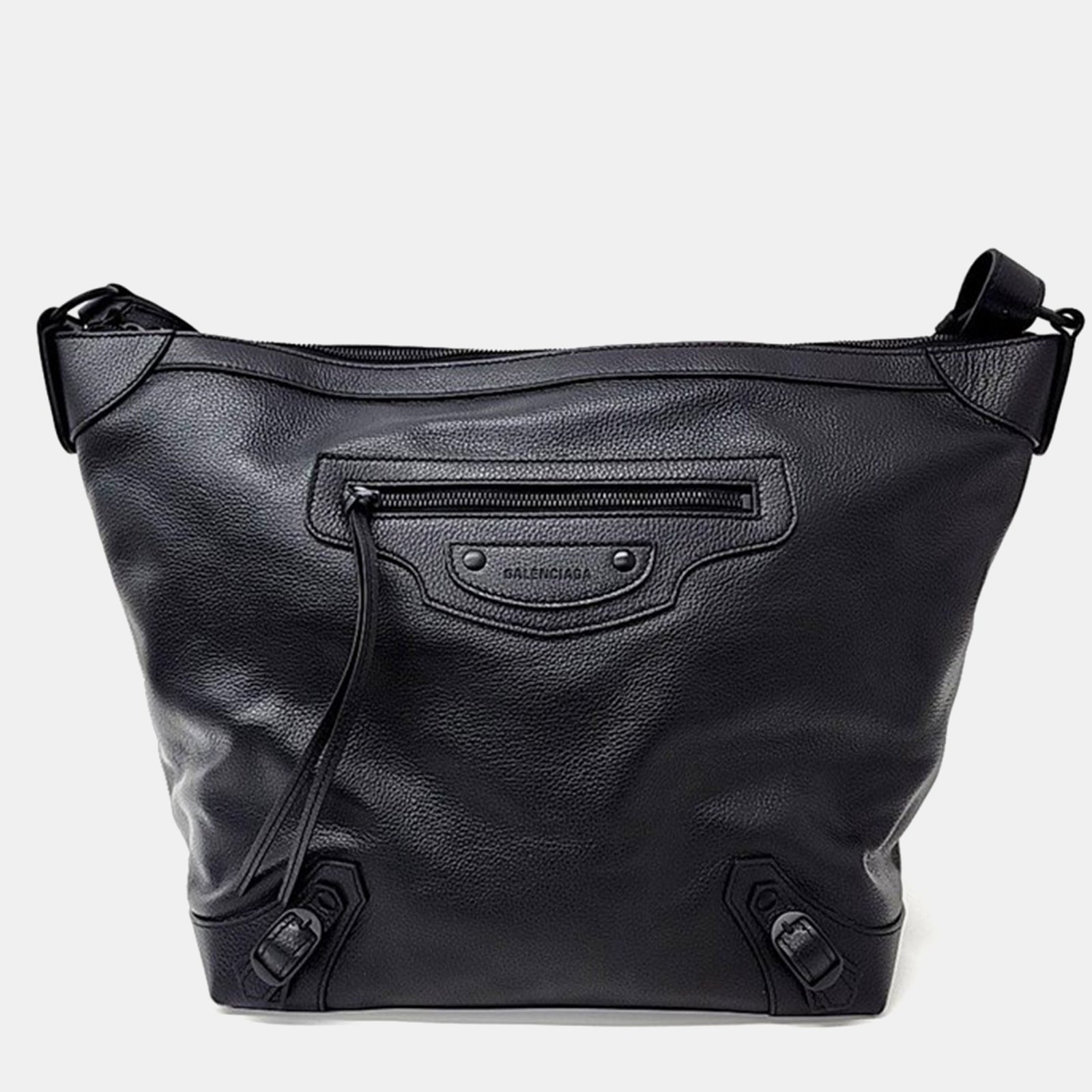 Balenciaga Black Leather Neo Classic Hobo Bag