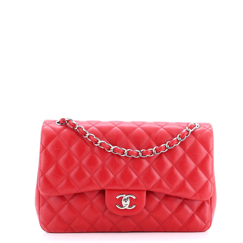 CHANEL Classic Double Flap Bag Quilted Lambskin Jumbo