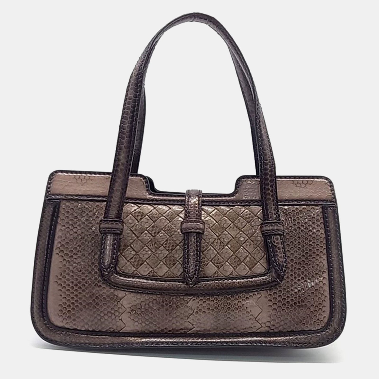 Bottega Veneta Brown Python Tote Bag