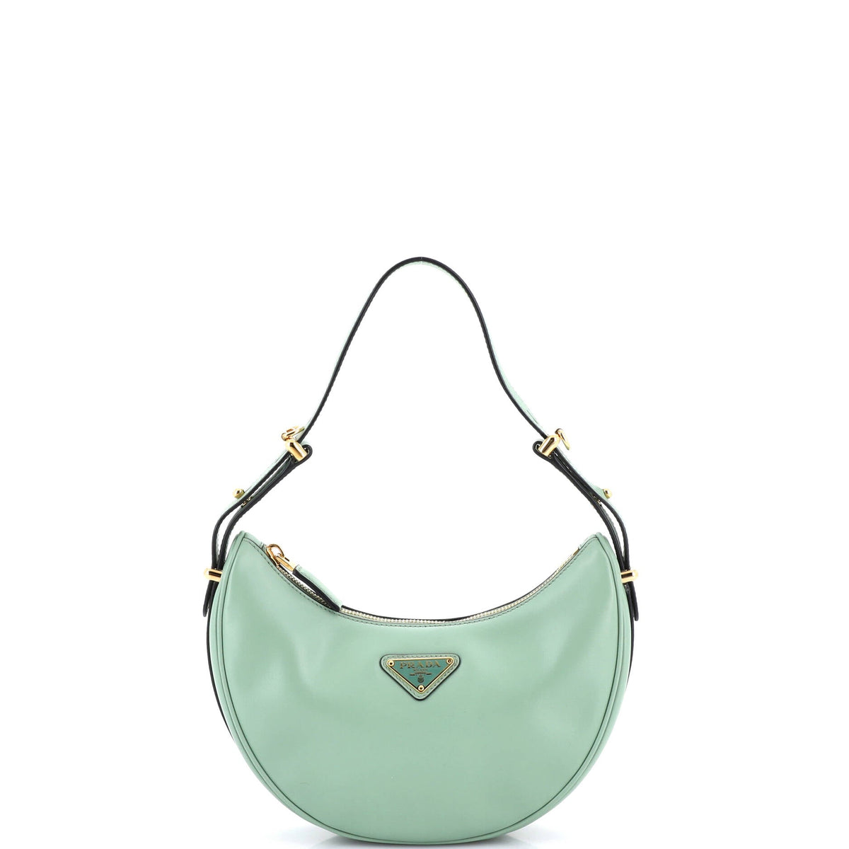 Prada PRADA Arque Half Moon Hobo Leather Small