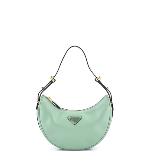 PRADA Arque Half Moon Hobo Leather Small
