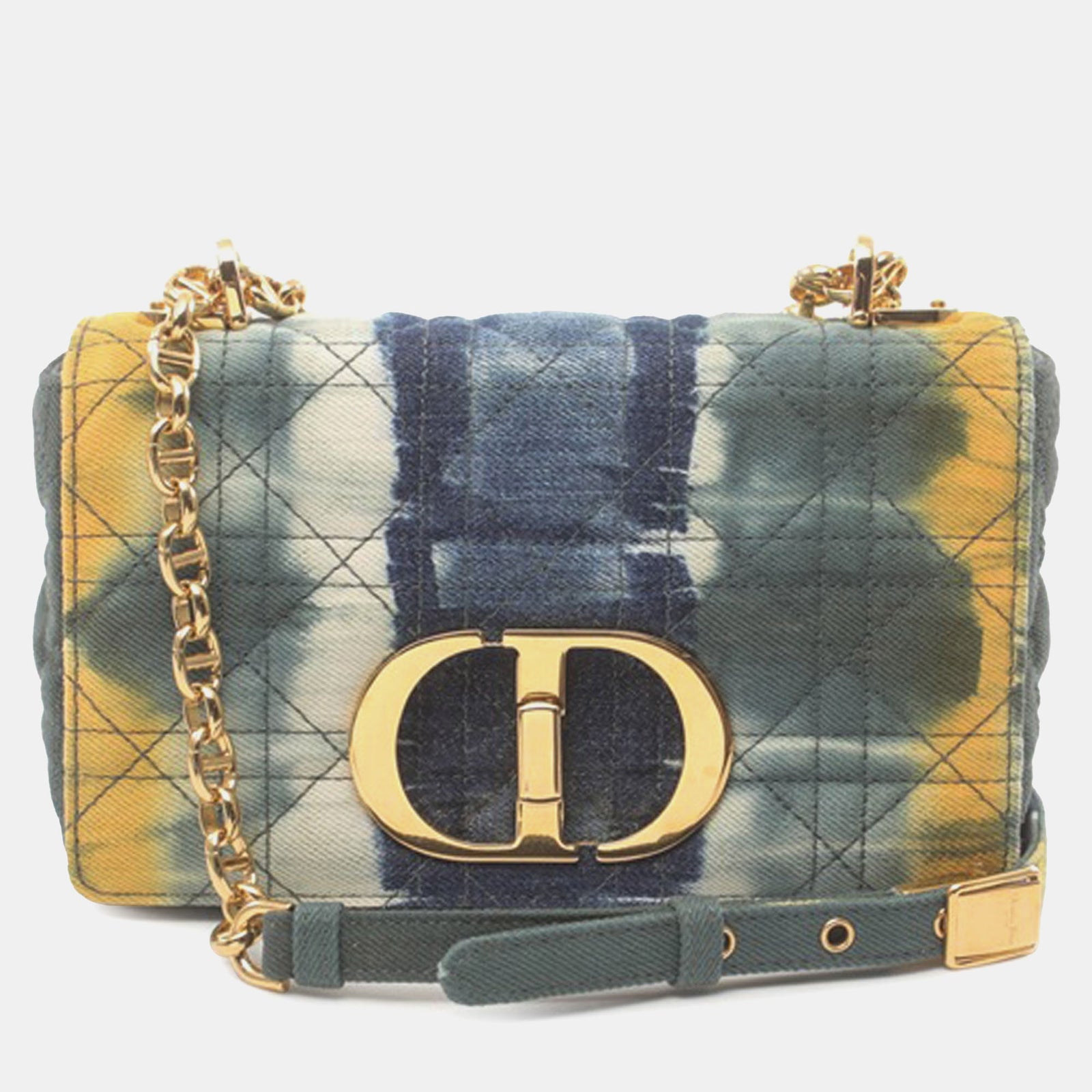 Dior Kleine Cannage-Caro-Tasche aus Denim mit Batikmuster