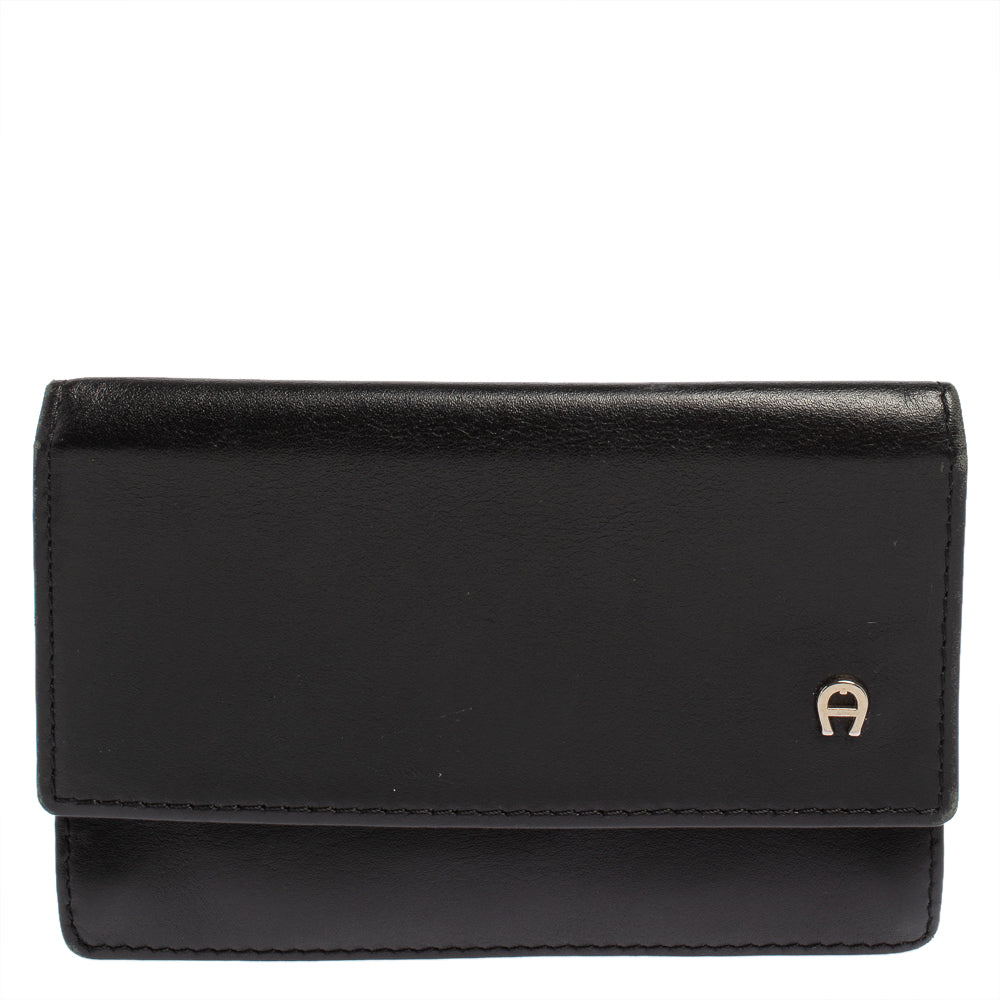 Aigner Black Leather Card Holder