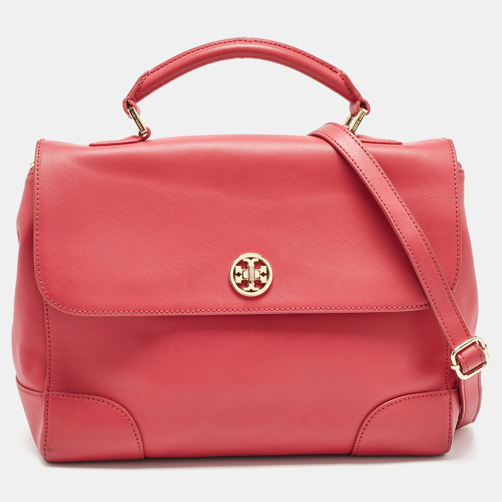 Pink Leather Robinson Top Handle Bag