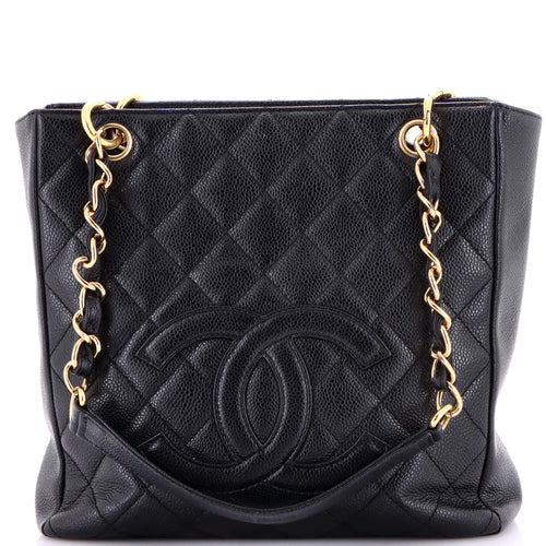 CHANEL Petite Shopping Tote Quilted Caviar
