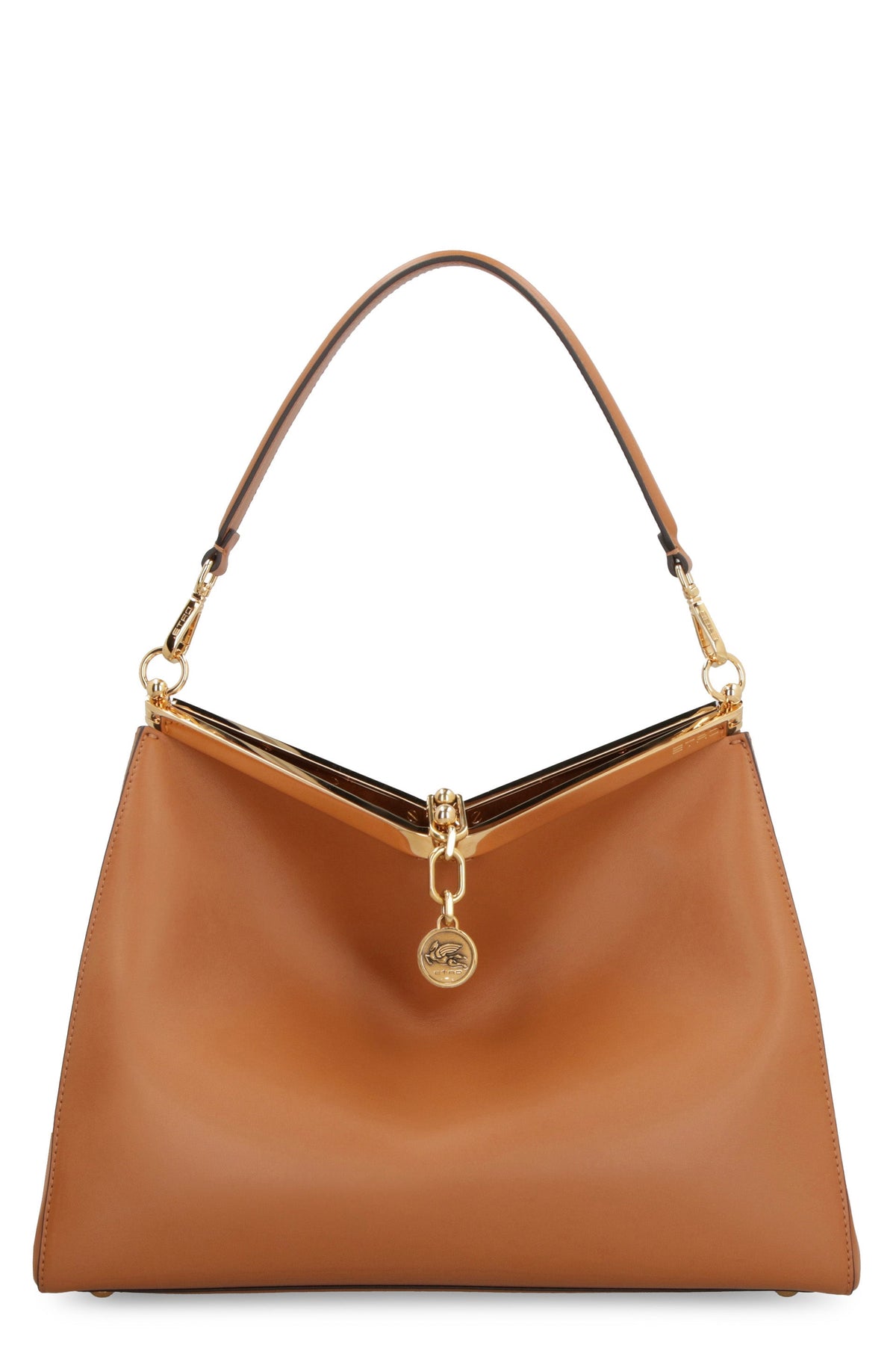 Etro Women's Vela Leather Shoulder Bag in Saddle Brown | 1P0262192 Color 152