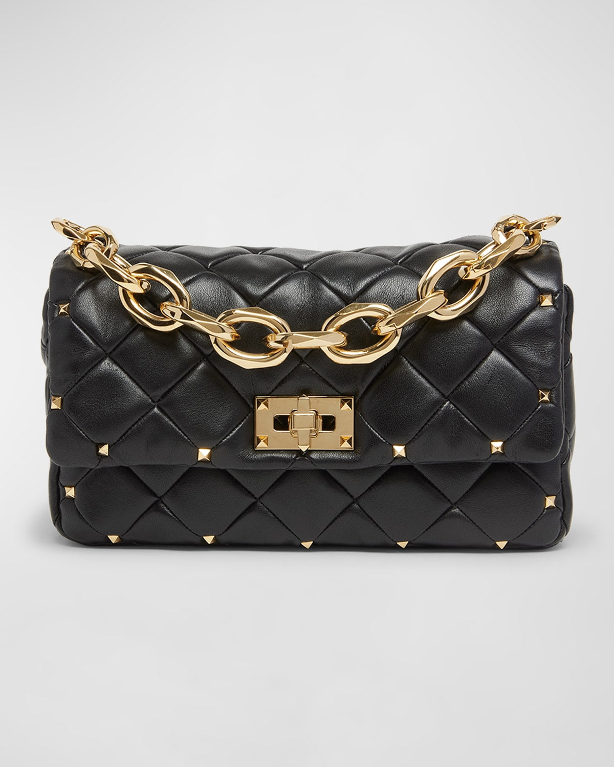 Valentino Small Spike Rockstud Quilted Leather Shoulder Bag