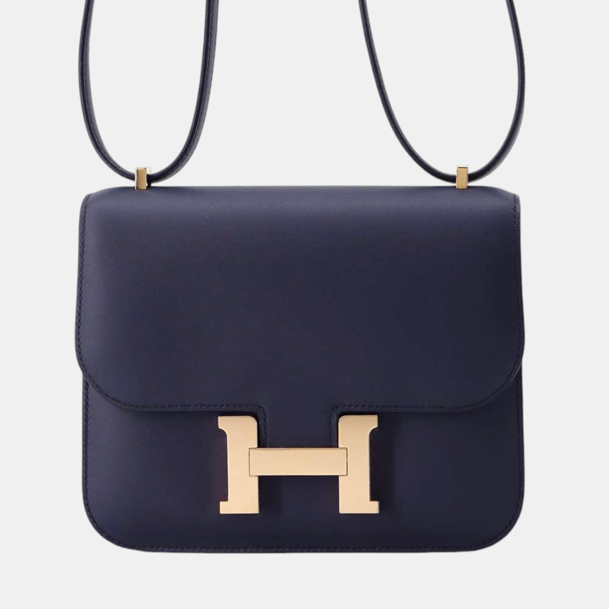 Hermès Blue Indigo Swift Leather Mini  Constance III Shoulder Bags
