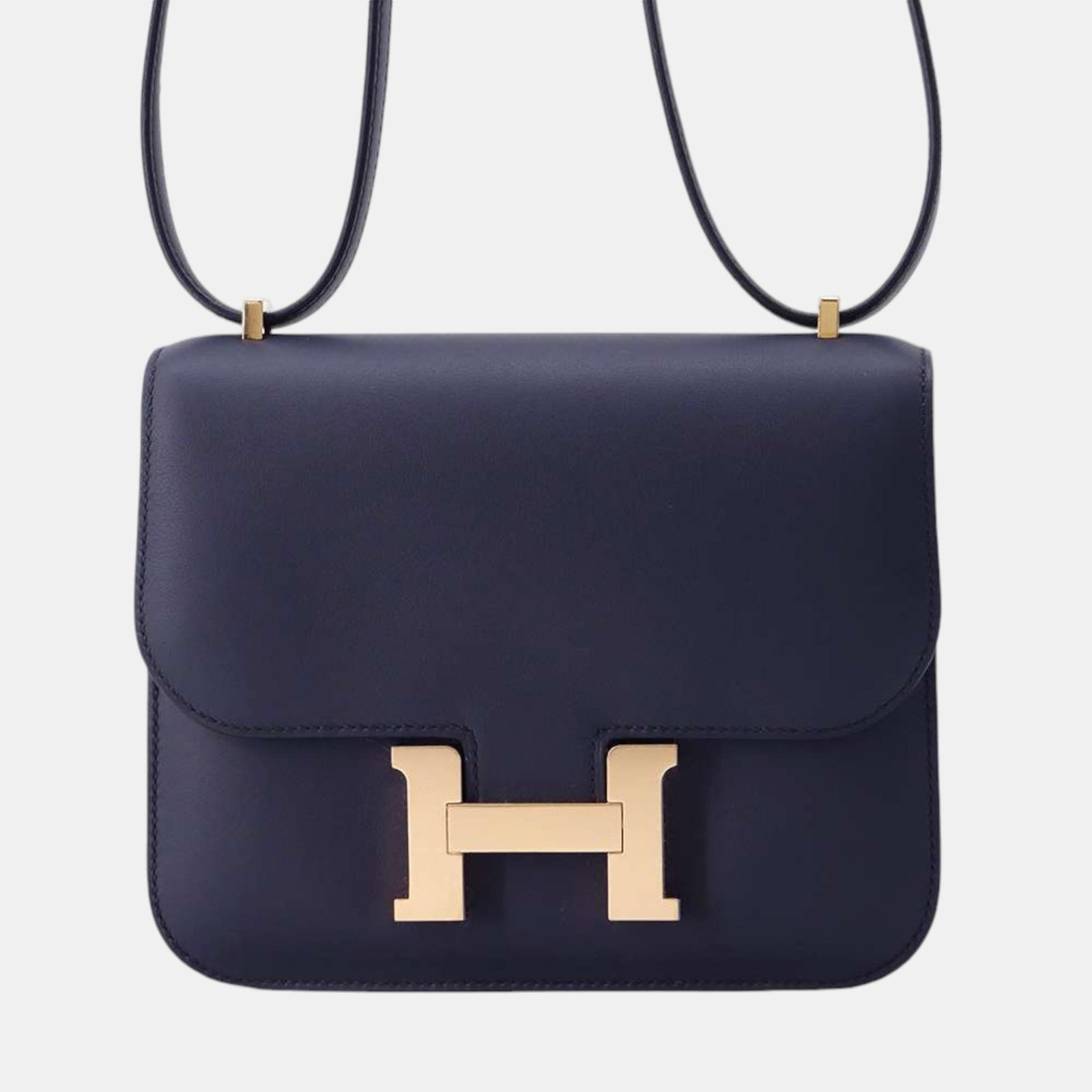 Herm?s Mini Constance III Schultertasche aus Swift-Leder in Indigoblau