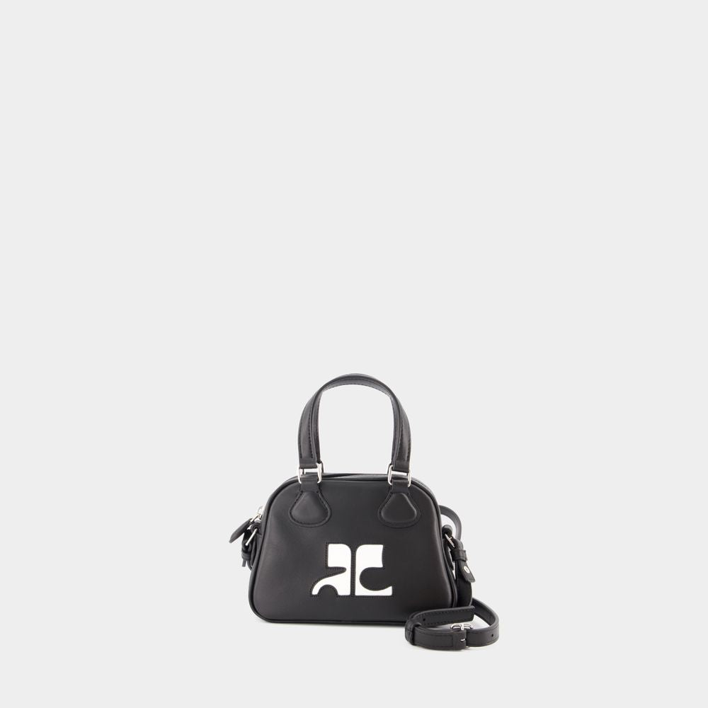 CourrÃ¨ges Women's Reedition Mini Bowling Bag in Black | PERGSA083CR0065 Color 9999