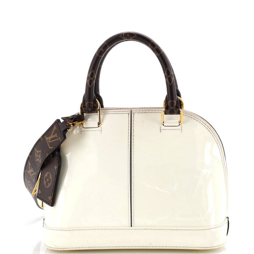 Alma Handbag Vernis with Monogram Canvas BB