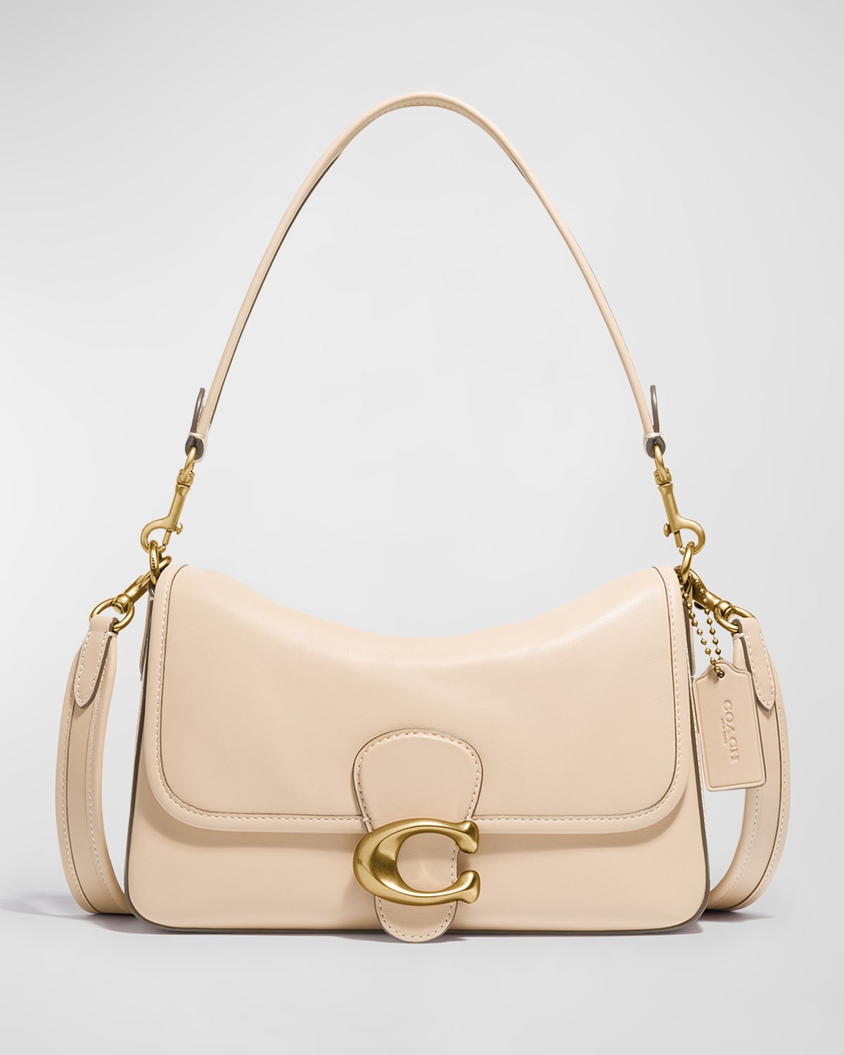 Coach Tabby Leather C Medallion Shoulder Bag