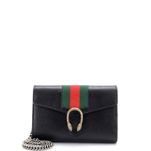 GUCCI Dionysus Web Chain Wallet Leather Small