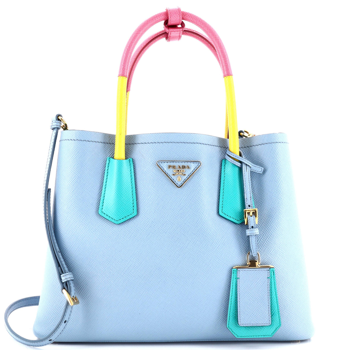 Prada PRADA Cuir Double Tote Saffiano Leather Medium