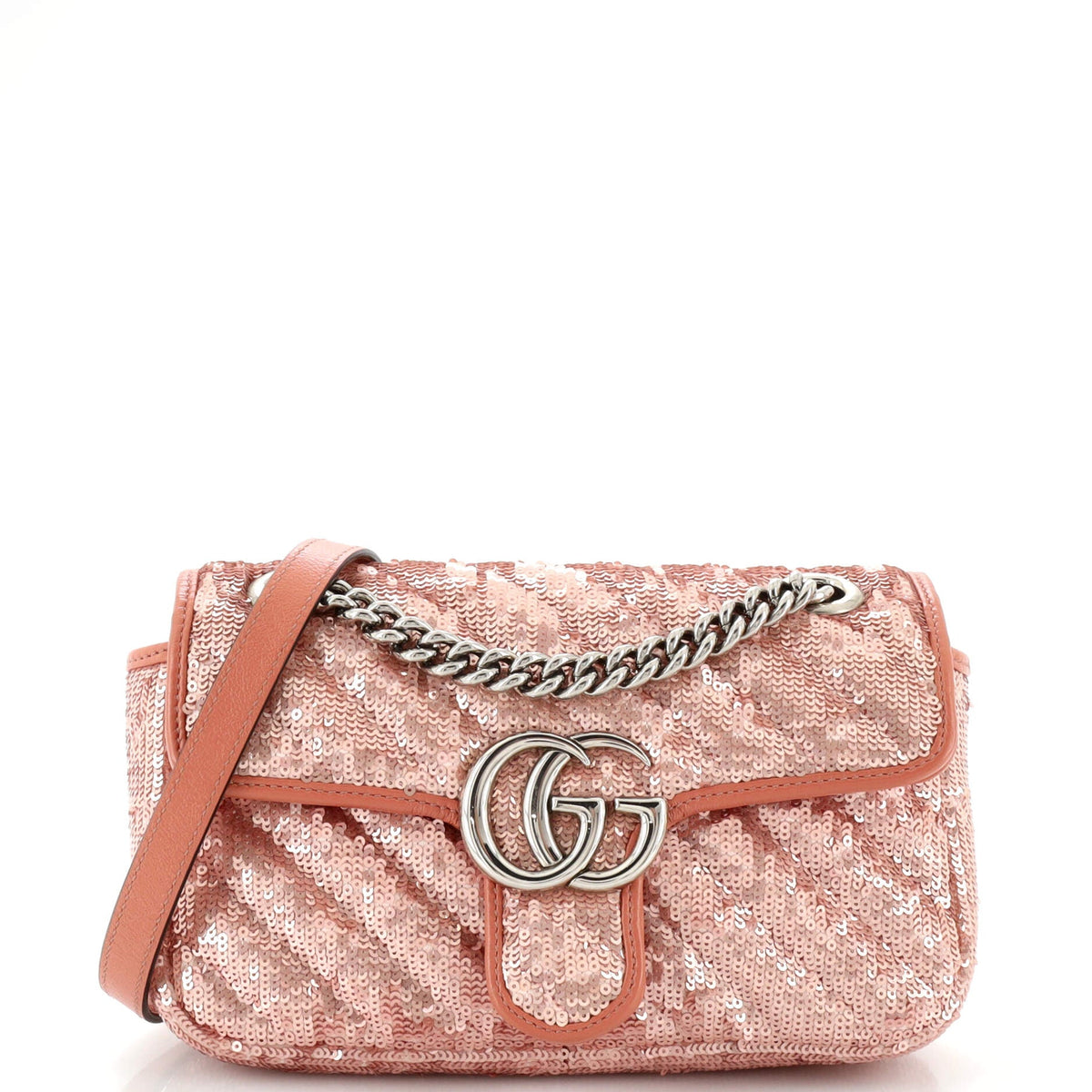 Gucci GUCCI GG Marmont Flap Bag Diagonal Quilted Sequins Mini
