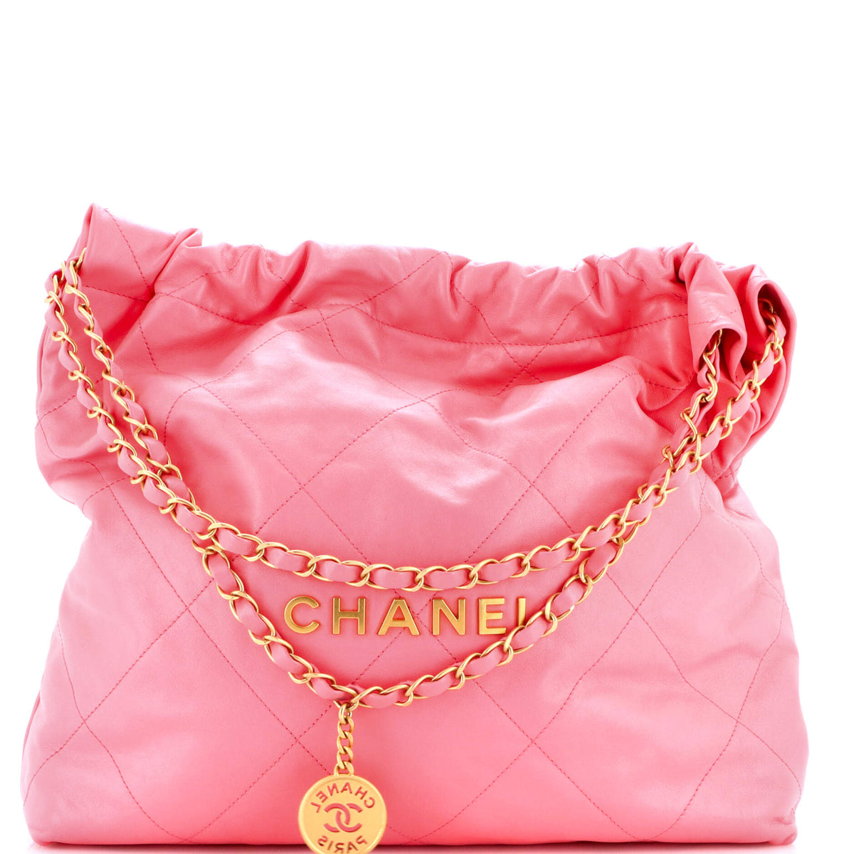 Chanel CHANEL 22 Chain Hobo Quilted Calfskin Medium