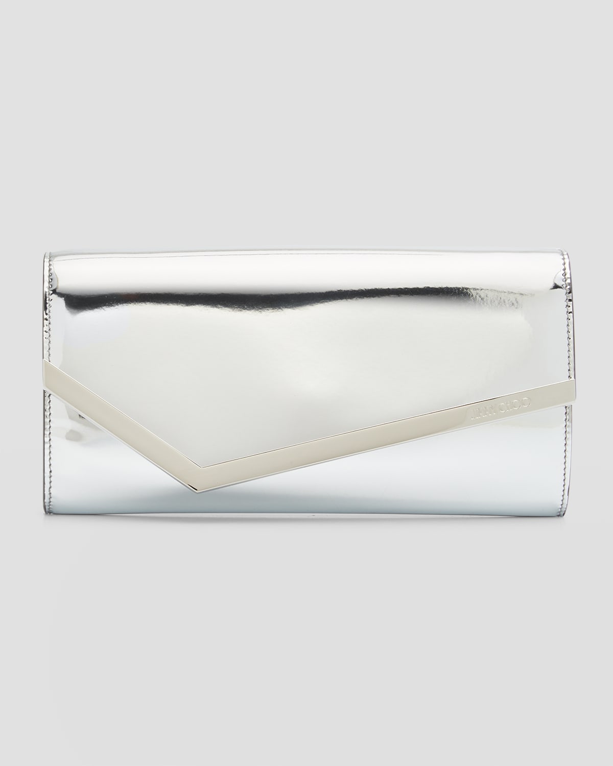 Jimmy Choo Emmie Metallic Leather Clutch Bag