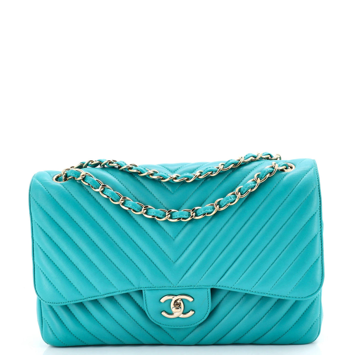 Chanel CHANEL Classic Double Flap Bag Chevron Lambskin Jumbo