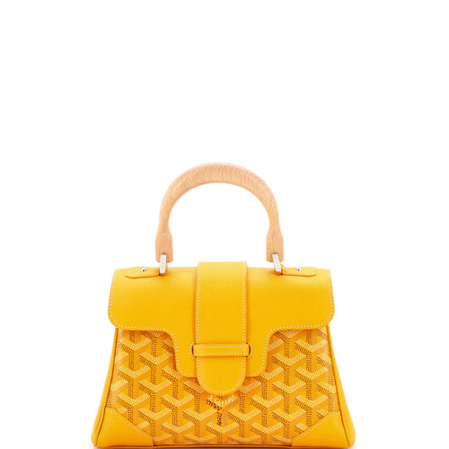 GOYARD Saigon Top Handle Bag Coated Canvas with Leather Mini