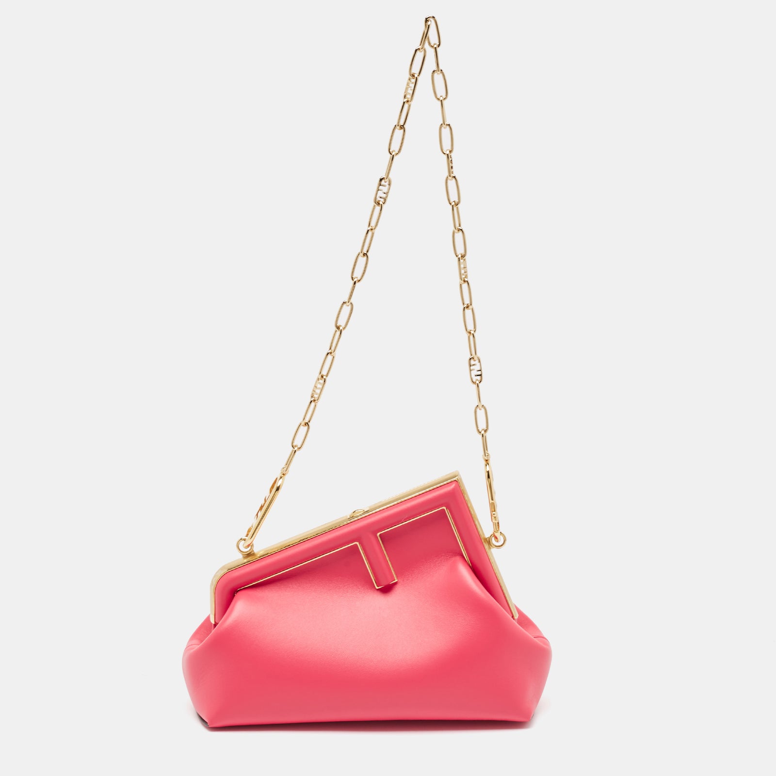 Fendi Pink Leather Small First Clutch