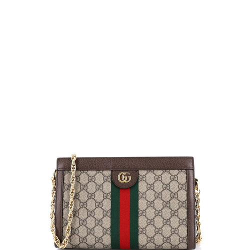 GUCCI Ophidia Chain Shoulder Bag GG Coated Canvas Small