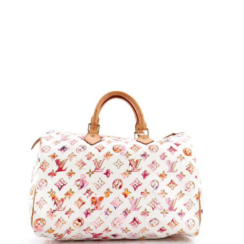 Speedy Handbag Monogram Watercolor Aquarelle 35