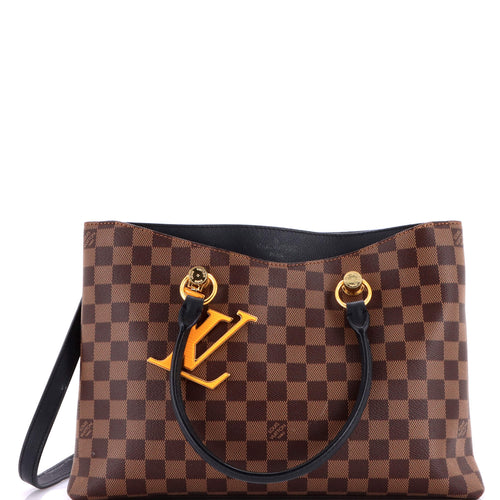 LV Riverside Handbag Damier with Leather