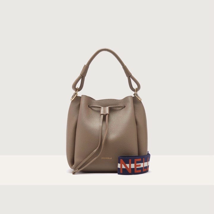 Coccinelle Grained Leather Bucket Bag Eclyps Small